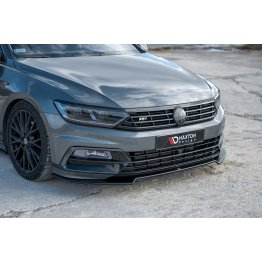 Накладка сплиттер на передний бампер Вар2 на Volkswagen Passat B8 R-Line